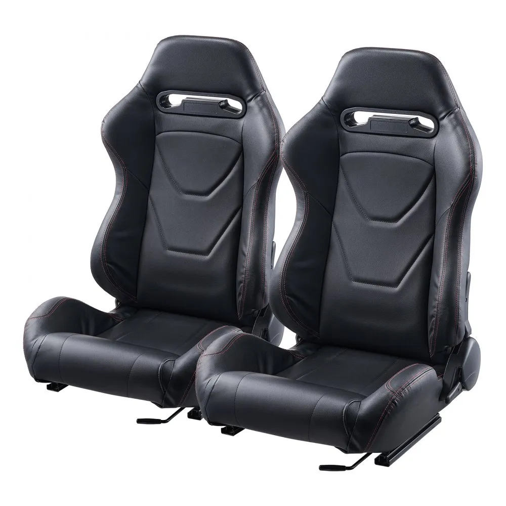 VEVOR RACING SEAT VERSTELBARE RACESTOEL MET PVCLEER EN Q235BSCHUIFREGELAAR, SET VAN 2