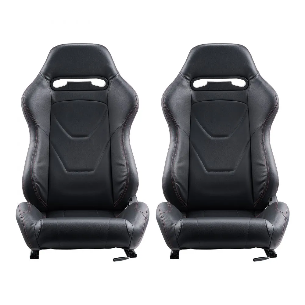 VEVOR RACING SEAT VERSTELBARE RACESTOEL MET PVCLEER EN Q235BSCHUIFREGELAAR, SET VAN 2